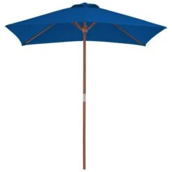 Parasol D'extérieur Avec Mât En Bois Bleu 150x200 Cm -Mobilier De Jardin Soldes parasol d exterieur avec mat en bois bleu 150x200 cm 3666722353366 945815