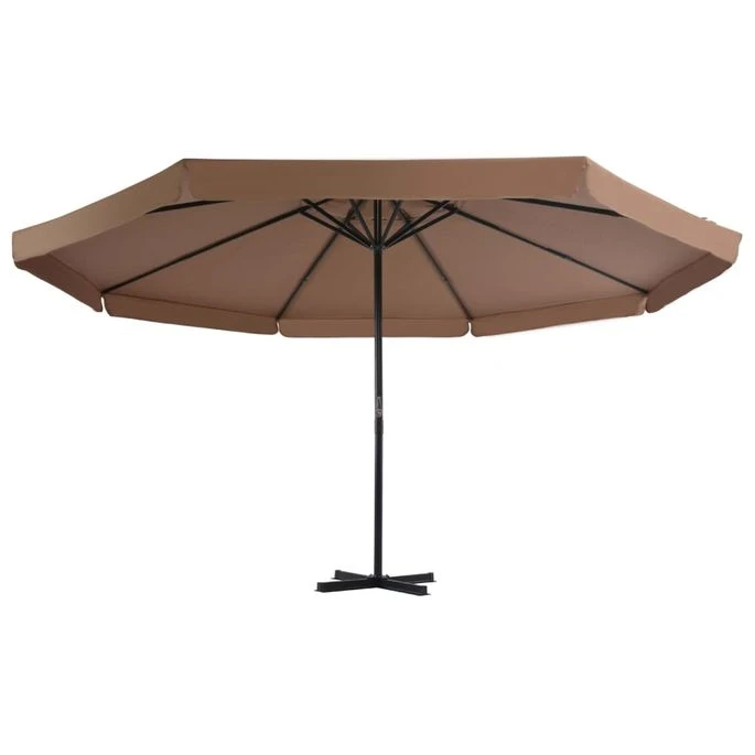 Parasol D'extérieur Avec Poteau En Aluminium 500 Cm Taupe 3 Parasol D'extérieur Avec Poteau En Aluminium 500 Cm Taupe – Image 3