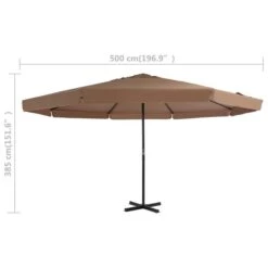 Parasol D'extérieur Avec Poteau En Aluminium 500 Cm Taupe 13 Parasol D'extérieur Avec Poteau En Aluminium 500 Cm Taupe -Mobilier De Jardin Soldes parasol d exterieur avec poteau en aluminium 500 cm taupe 3666722883009 978437