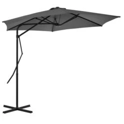 Parasol D'extérieur Déporté Avec Poteau En Acier 300 Cm Anthracite -Mobilier De Jardin Soldes parasol d exterieur deporte avec poteau en acier 300 cm anthracite 3666722325844 979652