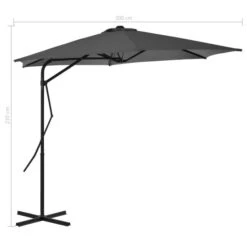 Parasol D'extérieur Déporté Avec Poteau En Acier 300 Cm Anthracite -Mobilier De Jardin Soldes parasol d exterieur deporte avec poteau en acier 300 cm anthracite 3666722325844 979656