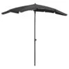 Parasol De Jardin Avec Mât 200x130 Cm Anthracite