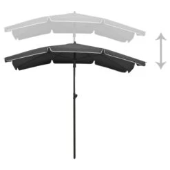 Parasol De Jardin Avec Mât 200x130 Cm Anthracite -Mobilier De Jardin Soldes parasol de jardin avec mat 200x130 cm anthracite 3666722352086 946896