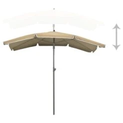 Parasol De Jardin Avec Mât 200x130 Cm Taupe -Mobilier De Jardin Soldes parasol de jardin avec mat 200x130 cm taupe 3666722352079 946902
