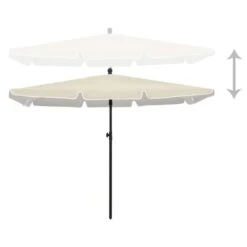 Parasol De Jardin Avec Mât 210x140 Cm Sable -Mobilier De Jardin Soldes parasol de jardin avec mat 210x140 cm sable 3666722438803 803988