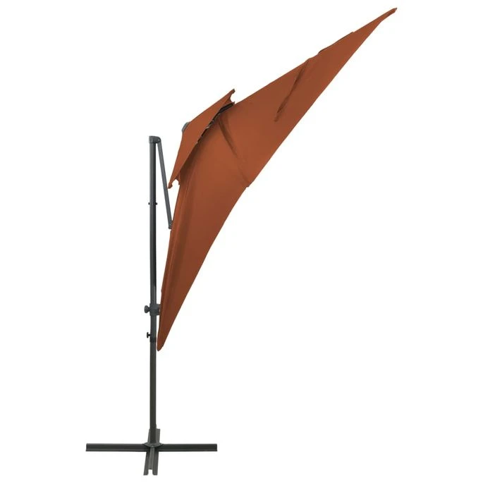 Parasol Déporté à Double Toit Terre Cuite 250x250 Cm 4 Parasol Déporté à Double Toit Terre Cuite 250x250 Cm – Image 4