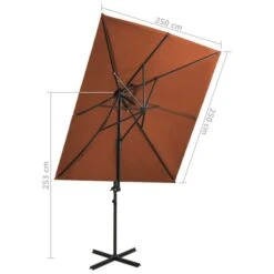 Parasol Déporté à Double Toit Terre Cuite 250x250 Cm 15 Parasol Déporté à Double Toit Terre Cuite 250x250 Cm -Mobilier De Jardin Soldes parasol deporte a double toit terre cuite 250x250 cm 3666722356862 941885