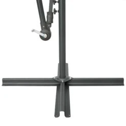 Parasol Déporté à LED Et Mât En Acier Rouge Bordeaux -Mobilier De Jardin Soldes parasol deporte a led et mat en acier rouge bordeaux 3666722313865 991665