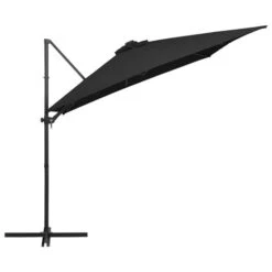 Parasol Déporté Avec LED Et Mât En Acier 250x250 Cm Noir 12 Parasol Déporté Avec LED Et Mât En Acier 250x250 Cm Noir -Mobilier De Jardin Soldes parasol deporte avec led et mat en acier 250x250 cm noir 3666722520997 585213