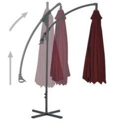 Parasol Déporté Avec Mât En Acier 250x250 Cm Rouge Bordeaux -Mobilier De Jardin Soldes parasol deporte avec mat en acier 250x250 cm rouge bordeaux 3666722356374 942391