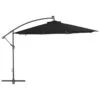 Parasol Déporté Avec Mât En Aluminium 350 Cm Noir