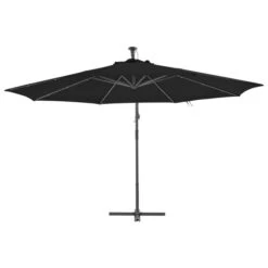Parasol Déporté Avec Mât En Aluminium 350 Cm Noir -Mobilier De Jardin Soldes parasol deporte avec mat en aluminium 350 cm noir 3666722604901 982855