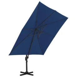 Parasol Déporté Avec Mât En Aluminium 3x3 M Bleu Azuré -Mobilier De Jardin Soldes parasol deporte avec mat en aluminium 3x3 m bleu azure 3666722521024 585178