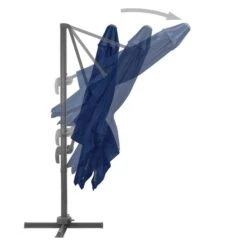 Parasol Déporté Avec Mât En Aluminium 3x3 M Bleu Azuré -Mobilier De Jardin Soldes parasol deporte avec mat en aluminium 3x3 m bleu azure 3666722521024 585179