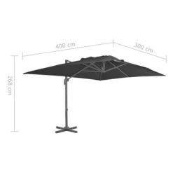 Parasol Déporté Avec Mât En Aluminium 4x3 M Noir -Mobilier De Jardin Soldes parasol deporte avec mat en aluminium 4x3 m noir 3666722820011 585191
