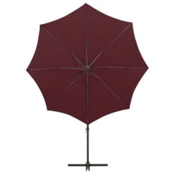 Parasol Déporté Avec Mât Et Lumières LED Rouge Bordeaux 300 Cm -Mobilier De Jardin Soldes parasol deporte avec mat et lumieres led rouge bordeaux 300 cm 3666722394567 890093