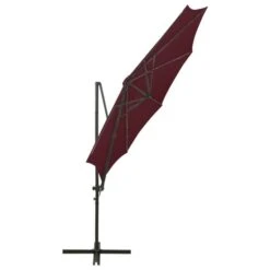 Parasol Déporté Avec Mât Et Lumières LED Rouge Bordeaux 300 Cm -Mobilier De Jardin Soldes parasol deporte avec mat et lumieres led rouge bordeaux 300 cm 3666722394567 890094