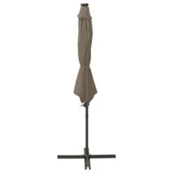 Parasol Déporté Avec Mât Et Lumières LED Taupe 300 Cm -Mobilier De Jardin Soldes parasol deporte avec mat et lumieres led taupe 300 cm 3666722394574 890078