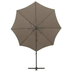 Parasol Déporté Avec Mât Et Lumières LED Taupe 300 Cm -Mobilier De Jardin Soldes parasol deporte avec mat et lumieres led taupe 300 cm 3666722394574 890082