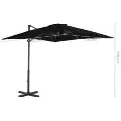 Parasol Déporté Et Mât En Aluminium Noir 250x250 Cm -Mobilier De Jardin Soldes parasol deporte et mat en aluminium noir 250x250 cm 3666722323246 982530