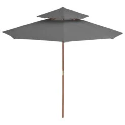 Parasol Double Avec Mât En Bois 270 Cm Anthracite 9 Parasol Double Avec Mât En Bois 270 Cm Anthracite -Mobilier De Jardin Soldes parasol double avec mat en bois 270 cm anthracite 3666722326902 978650