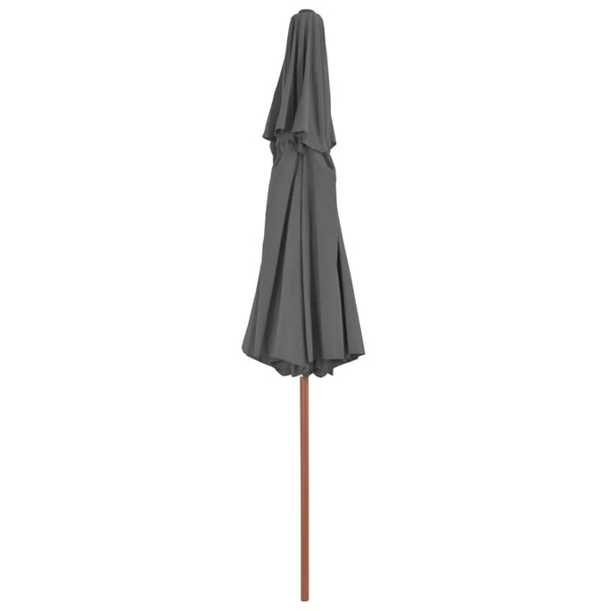 Parasol Double Avec Mât En Bois 270 Cm Anthracite 5 Parasol Double Avec Mât En Bois 270 Cm Anthracite – Image 5