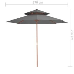 Parasol Double Avec Mât En Bois 270 Cm Anthracite 13 Parasol Double Avec Mât En Bois 270 Cm Anthracite -Mobilier De Jardin Soldes parasol double avec mat en bois 270 cm anthracite 3666722326902 978654