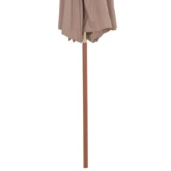Parasol Double Avec Mât En Bois 270 Cm Taupe 14 Parasol Double Avec Mât En Bois 270 Cm Taupe -Mobilier De Jardin Soldes parasol double avec mat en bois 270 cm taupe 3666722326896 978661