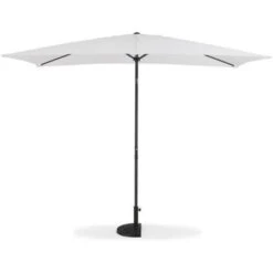 Parasol Droit 3x2 M Inclinable - Mât Aluminium Avec Toile Polyester 160 G/m² - Blanc
