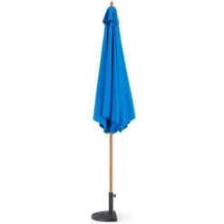 Parasol En Bois Rond Et Polyester 160g/m² - Arc 3 M - Bleu Profond -Mobilier De Jardin Soldes parasol en bois rond et polyester 160g m arc 3 m bleu profond 3612408026741 534742