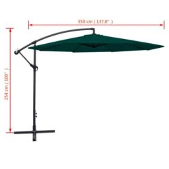 Parasol En Porte-à-faux 3,5 M Vert -Mobilier De Jardin Soldes parasol en porte a faux 3 5 m vert 3666722330978 974077