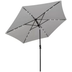 Parasol En Porte-Ă -faux Avec LED 3 M Blanc Sable
