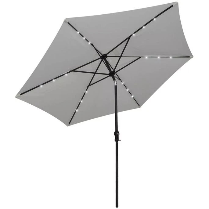Parasol En Porte-à-faux Avec LED 3 M Blanc Sable 1 Parasol En Porte-à-faux Avec LED 3 M Blanc Sable