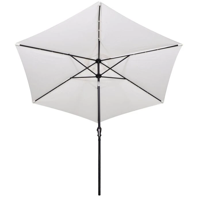 Parasol En Porte-à-faux Avec LED 3 M Blanc Sable 5 Parasol En Porte-à-faux Avec LED 3 M Blanc Sable – Image 5