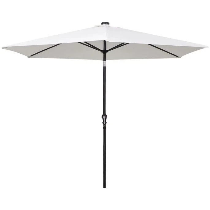 Parasol En Porte-à-faux Avec LED 3 M Blanc Sable 6 Parasol En Porte-à-faux Avec LED 3 M Blanc Sable – Image 6