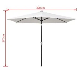 Parasol En Porte-à-faux Avec LED 3 M Blanc Sable 19 Parasol En Porte-à-faux Avec LED 3 M Blanc Sable -Mobilier De Jardin Soldes parasol en porte a faux avec led 3 m blanc sable 3666722330916 974137