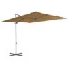 Parasol En Porte-à-faux Avec Mât En Acier Taupe 250x250 Cm