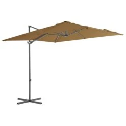 Parasol En Porte-à -faux Avec Mât En Acier Taupe 250x250 Cm