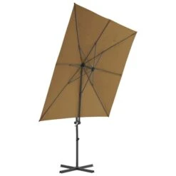 Parasol En Porte-à-faux Avec Mât En Acier Taupe 250x250 Cm -Mobilier De Jardin Soldes parasol en porte a faux avec mat en acier taupe 250x250 cm 3666722314596 990854