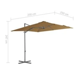 Parasol En Porte-à-faux Avec Mât En Acier Taupe 250x250 Cm -Mobilier De Jardin Soldes parasol en porte a faux avec mat en acier taupe 250x250 cm 3666722314596 990859