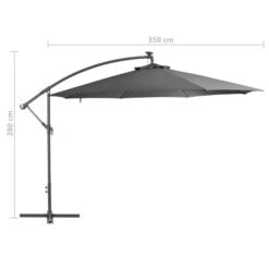 Parasol En Porte-à-faux Avec Poteau Aluminium 350 Cm Anthracite -Mobilier De Jardin Soldes parasol en porte a faux avec poteau aluminium 350 cm anthracite 3666722604864 978563