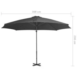 Parasol En Porte-à-faux Et Poteau En Aluminium 300cm Anthracite -Mobilier De Jardin Soldes parasol en porte a faux et poteau en aluminium 300cm anthracite 3666722326469 979065