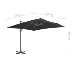 Parasol En Porte-à-faux Mât En Aluminium 300x300 Cm Anthracite -Mobilier De Jardin Soldes parasol en porte a faux mat en aluminium 300x300 cm anthracite 3666722326346 979179