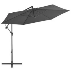 Parasol En Porte-Ă -feux Avec Poteau Aluminium 300 Cm Anthracite