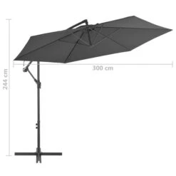 Parasol En Porte-à-feux Avec Poteau Aluminium 300 Cm Anthracite -Mobilier De Jardin Soldes parasol en porte a feux avec poteau aluminium 300 cm anthracite 3666722326995 978595