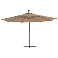 Parasol En Porte-à-feux Et Poteau Métallique 350 Cm Taupe -Mobilier De Jardin Soldes parasol en porte a feux et poteau metallique 350 cm taupe 3666722312967 992492