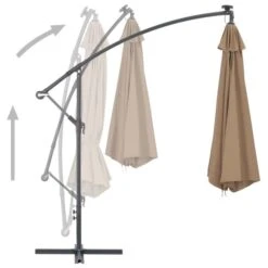 Parasol En Porte-à-feux Et Poteau Métallique 350 Cm Taupe -Mobilier De Jardin Soldes parasol en porte a feux et poteau metallique 350 cm taupe 3666722312967 992494