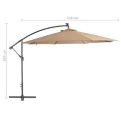 Parasol En Porte-à-feux Et Poteau Métallique 350 Cm Taupe -Mobilier De Jardin Soldes parasol en porte a feux et poteau metallique 350 cm taupe 3666722312967 992498