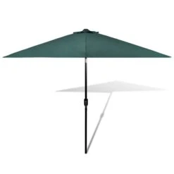 Parasol Vert Avec Poteau En Acier 3m
