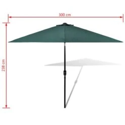 Parasol Vert Avec Poteau En Acier 3m -Mobilier De Jardin Soldes parasol vert avec poteau en acier 3m 3666722331852 973378